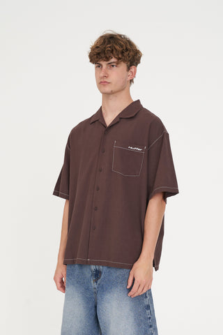 HAVANA STITCHED BOX SHIRT COCOA