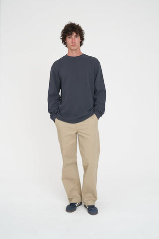 WAFFLE LS SUP TEE ASPHALT