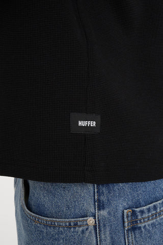 CROP WAFFLE LS SUP TEE BLACK