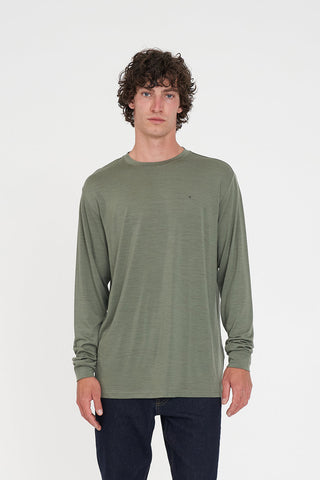 MERINO LS SUP TEE KHAKI