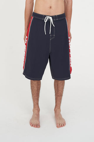 BOARD SHORT FIXED WAIST NAVY/RED