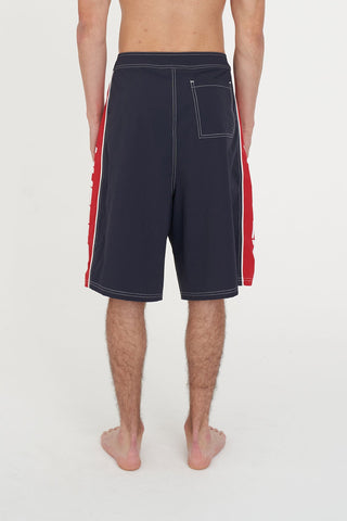 BOARD SHORT FIXED WAIST NAVY/RED
