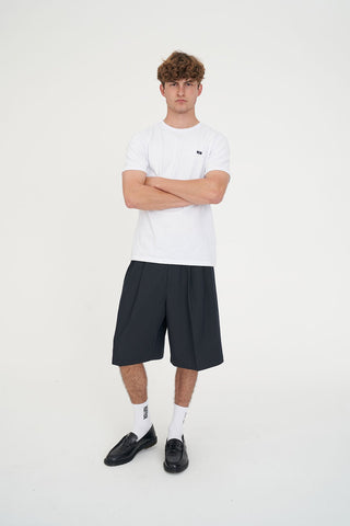 PLEATED BAGGY SHORT NAVY