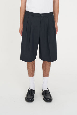 PLEATED BAGGY SHORT NAVY