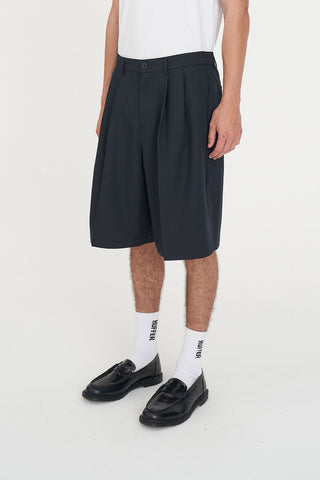 PLEATED BAGGY SHORT NAVY