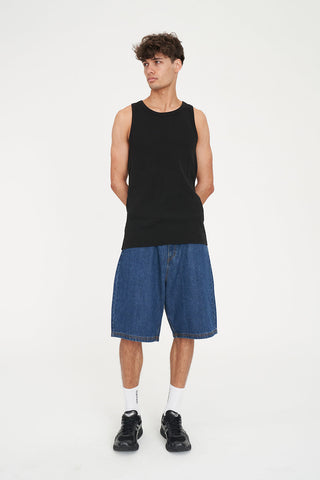 MENS RIB TANK BLACK