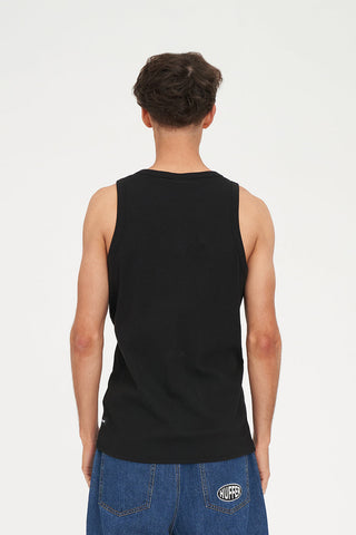 MENS RIB TANK BLACK