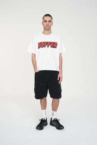 BLOCK CROP TEE 220/POSTED CHALK/RED