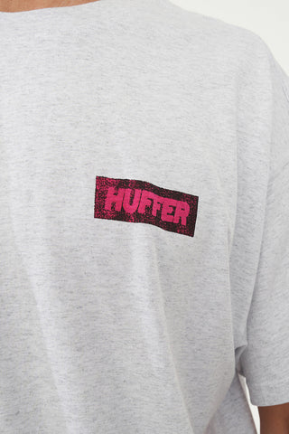 BLOCK CROP TEE 220/STAMPED SILVER M