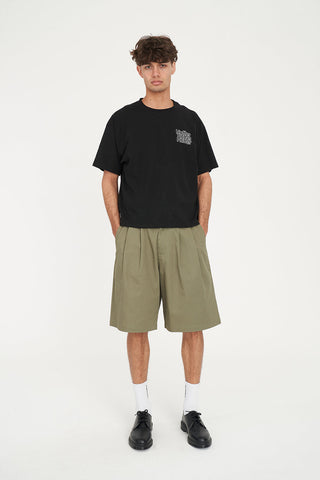 BLOCK CROP TEE 220/DITHER BLACK