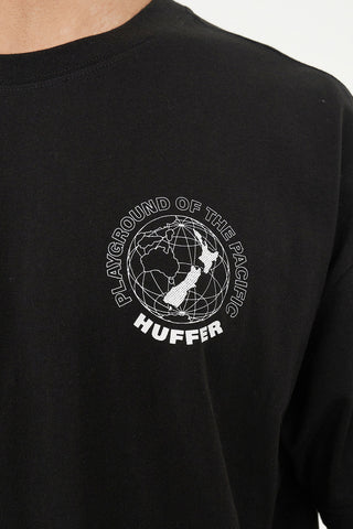 BLOCK CROP TEE 220/HOTSPOT BLACK