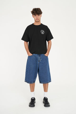 BLOCK CROP TEE 220/HOTSPOT BLACK