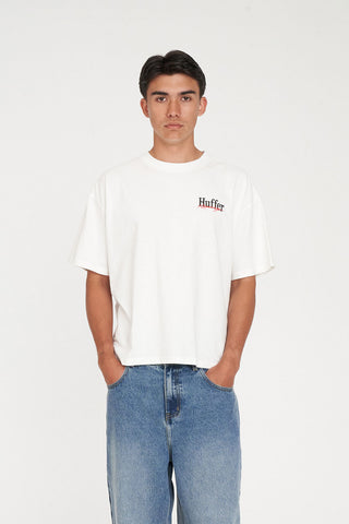 BLOCK CROP TEE 220/PIT STOP CHALK