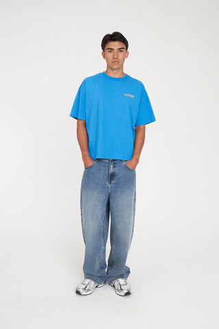 BLOCK CROP TEE/SPONSORS SPRINT BLUE