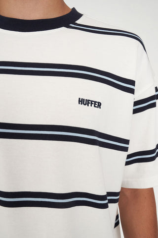 STRIPE BLOCK TEE CHALK/NAVY/BLUE