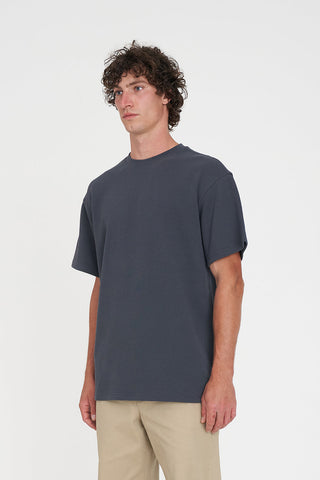 WAFFLE SUP TEE ASPHALT