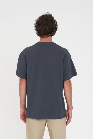 WAFFLE SUP TEE ASPHALT