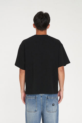 CROP WAFFLE SUP TEE BLACK