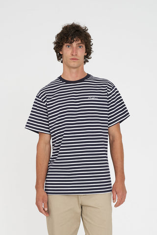 MENS STRIPE SUP TEE NAVY/WHITE