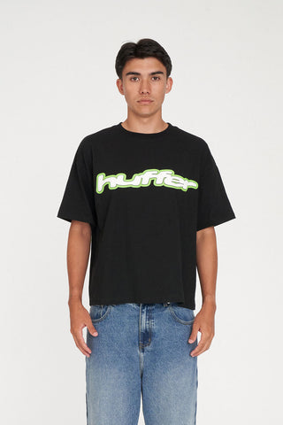 BLOCK CROP TEE 220/OMNI BLACK