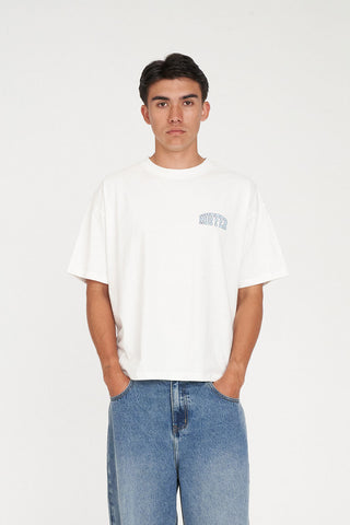 BLOCK CROP TEE 220/CHECK IT CHALK