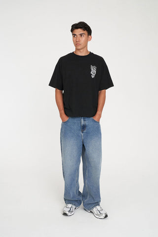 BLOCK CROP TEE 220/VIPER BLACK