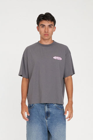 BLOCK CROP TEE 220/ALTA FLINT GREY