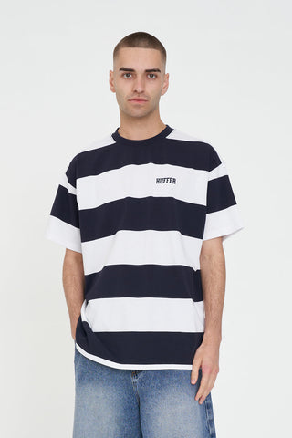 GAME DAY STRIPE TEE NAVY/WHITE