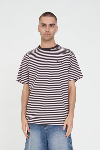 MENS STRIPE SUP TEE PETAL/COCOA