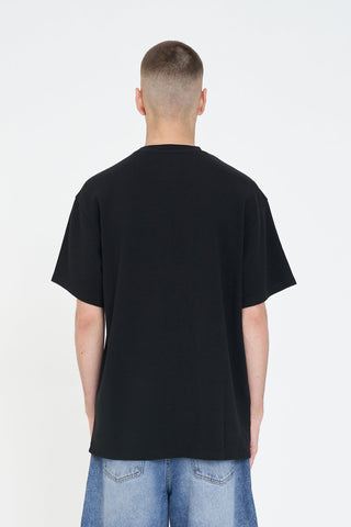 WAFFLE TEE WASHED BLACK
