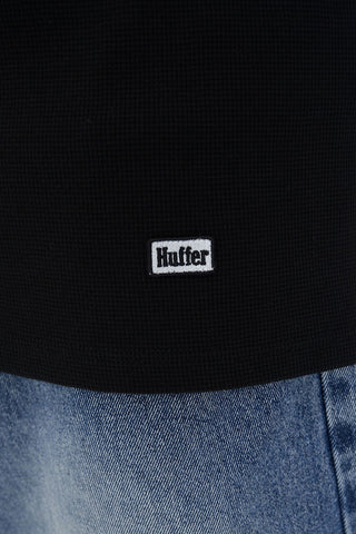 WAFFLE TEE WASHED BLACK