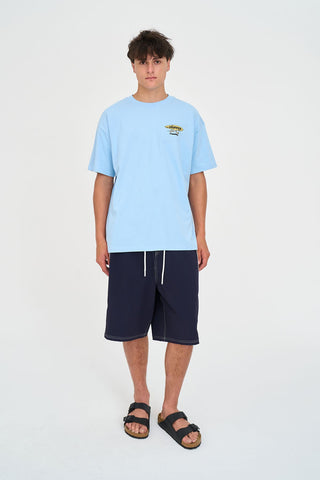 BLOCK TEE/BREAKS BAY BLUE