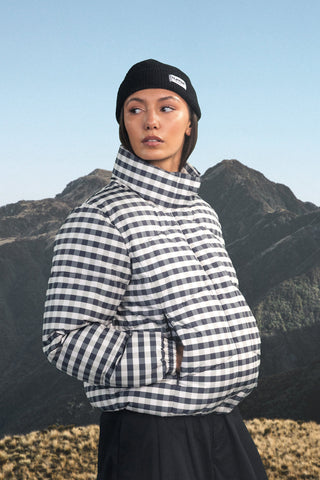 WMNS DEMI PUFFER JKT GINGHAM