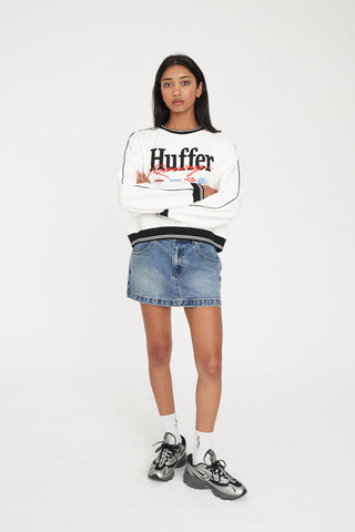 RAGLAN CROP CREW 350/PITT CHALK/BLACK