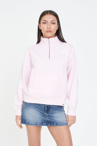 PANELLED 1/4 ZIP/HIGH TIDE PRETTY PINK