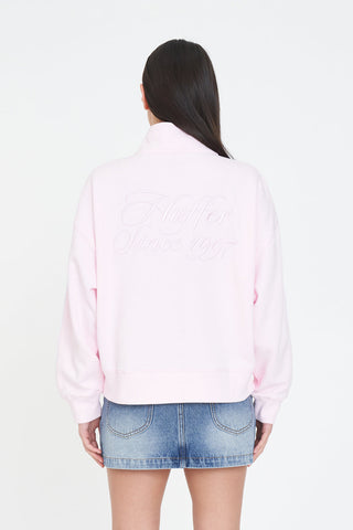 PANELLED 1/4 ZIP/HIGH TIDE PRETTY PINK