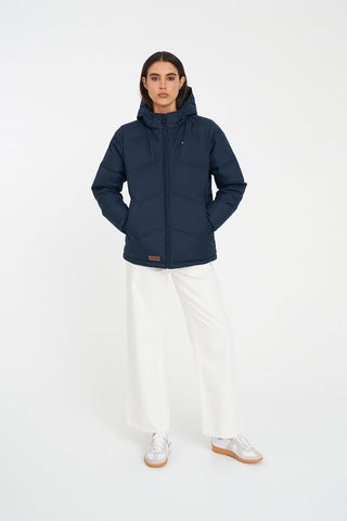 WOMENS CLASSIC DOWN JACKET HRGBONE NAVY