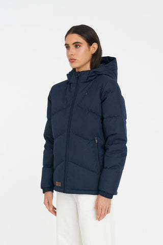 WOMENS CLASSIC DOWN JACKET HRGBONE NAVY
