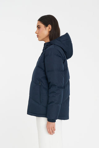 WOMENS CLASSIC DOWN JACKET HRGBONE NAVY
