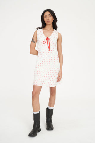 BARDOT CELINE MINI DRESS CHALK/RED