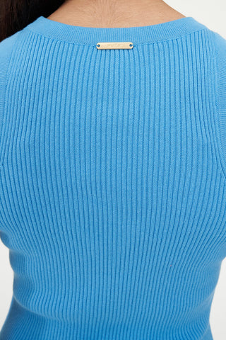 ROGUE RIB MINI DRESS BLUE GLEAM