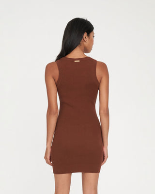 ROGUE RIB MINI DRESS CHESTNUT