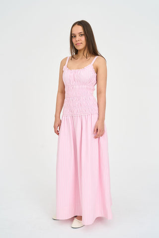 STRIPE MISHKA DRESS PRETTY PINK