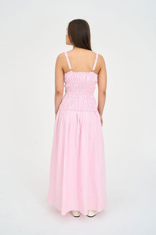 STRIPE MISHKA DRESS PRETTY PINK