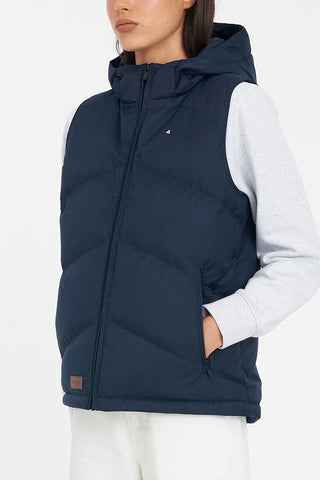 WOMENS CLASSIC DOWN VEST HRGBONE NAVY