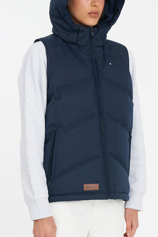WOMENS CLASSIC DOWN VEST HRGBONE NAVY