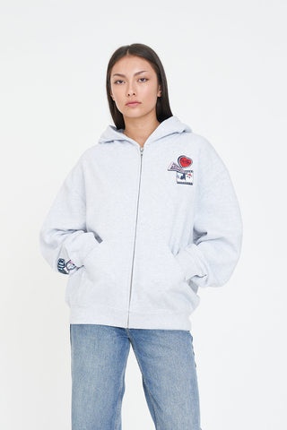 RELAX ZIP HOOD/SUNLIT SLOPES SILVER M