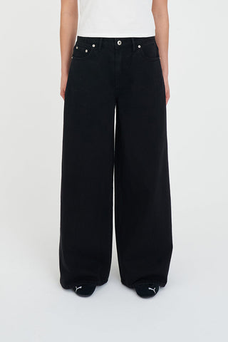 WIDE LEG JEAN BLACK WASH