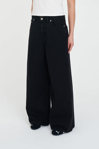 WIDE LEG JEAN BLACK WASH