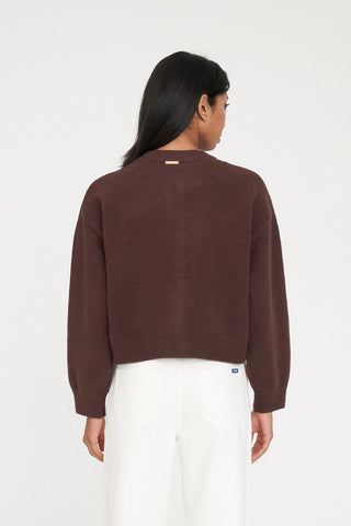 ELLE CROP CARDIGAN CHESTNUT